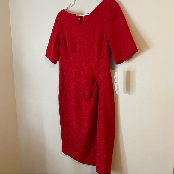 London Times Women’s Red Midi Dress size 8 - Picture 1 of 14